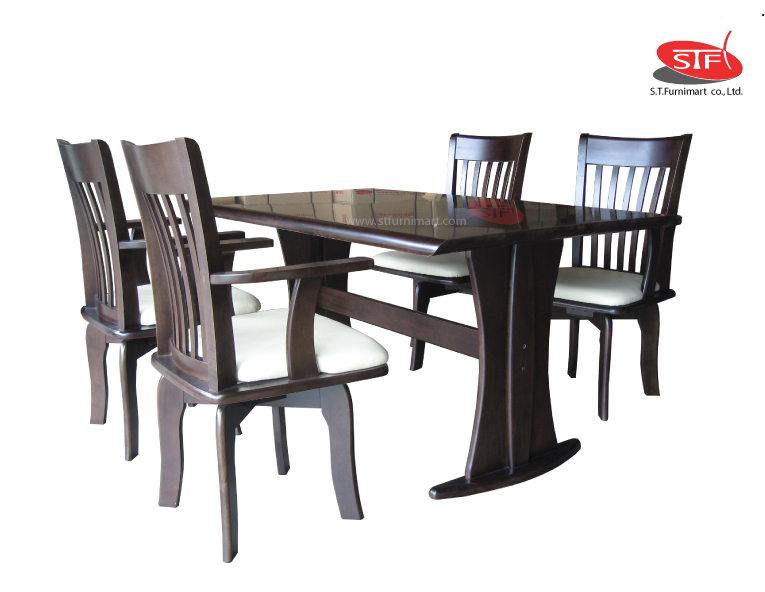 ๋ำืJennifer WG dining set4
ชุดอาหารเจนนิเฟอร์ สีเวงเก้ เบาะหนังครีม(หมุนได้)