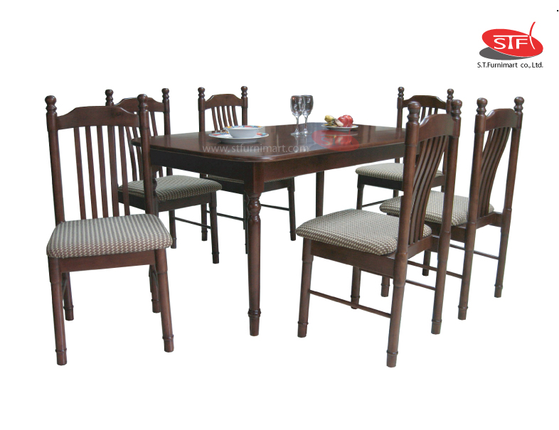 ST04 AW dining set6
ชุดอาหารเอสที04ขากลึงผ้าฝ้าย สีโอ๊ควูด